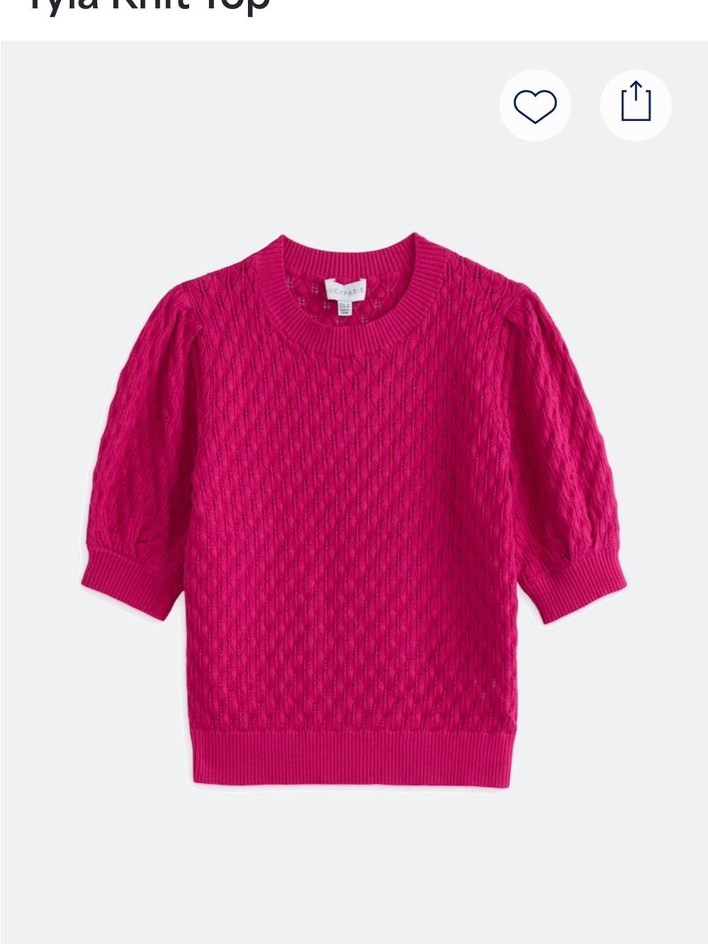 Lucy Paris Crewneck Sweater in Bright Fuchsia